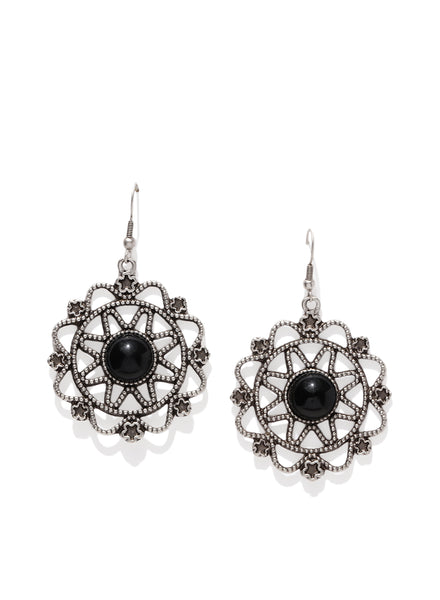 Silver Plated Telkari Round Earrings