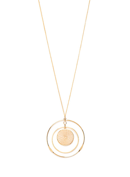 Thingalicious Gold-Toned Metal Circular Necklace