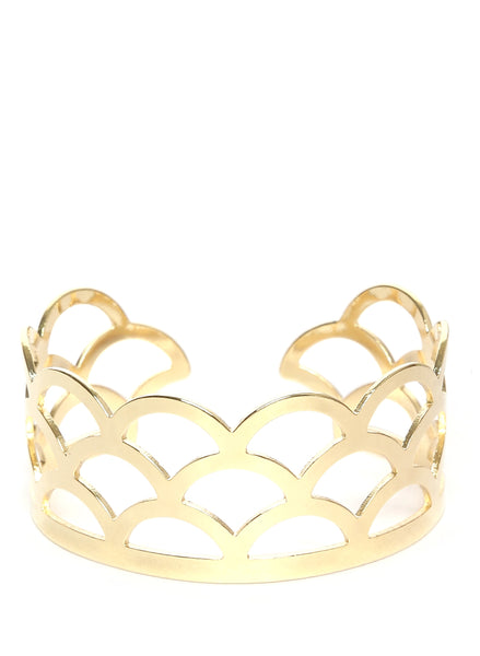 Thingalicious Women Gold-Toned Cut-Out Cuff Bracelet