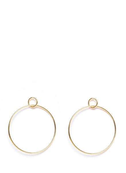 Thingalicious Gold-Toned Circular Drop Earrings