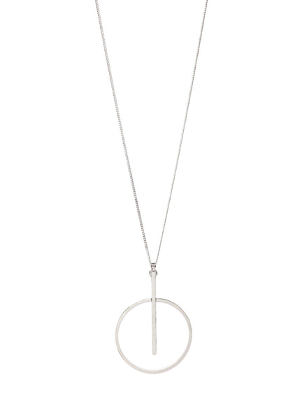 Thingalicious Silver-Toned Metal Circular Contemporary Necklace