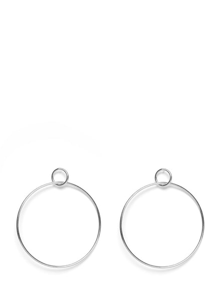 Thingalicious Silver-Toned Circular Drop Earrings