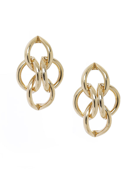 Bold Interlinked Gold Plated Earrings