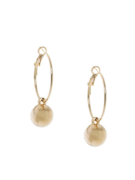 Gold Plated Hoops with Ball drop Earrings