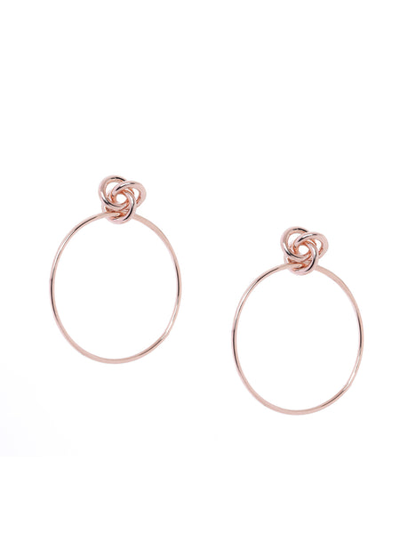 Rose Gold Plated Knotted Hoop Earring