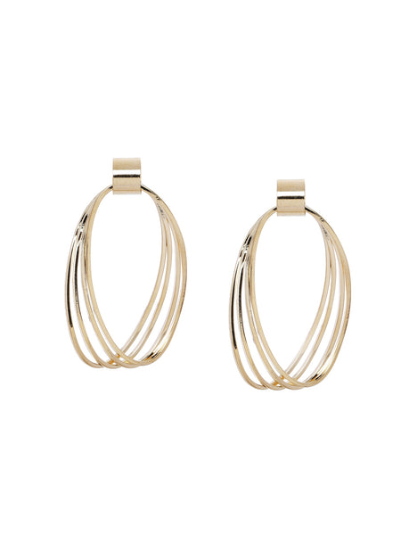 Gold Plated Quirky Layered Hoop Earrings