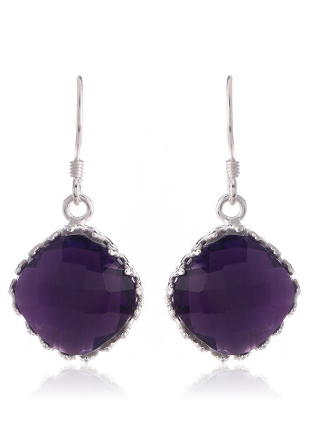 Amethyst Glow Silver Plated Earrings - Thingalicious
 - 1