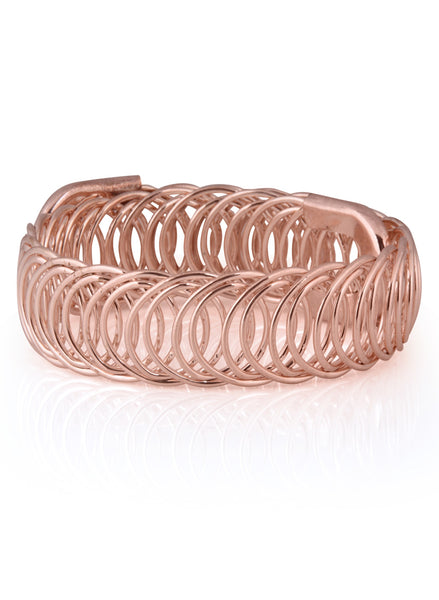 Adjustable Spring Chunky Rose Gold Bracelet - Thingalicious
 - 1