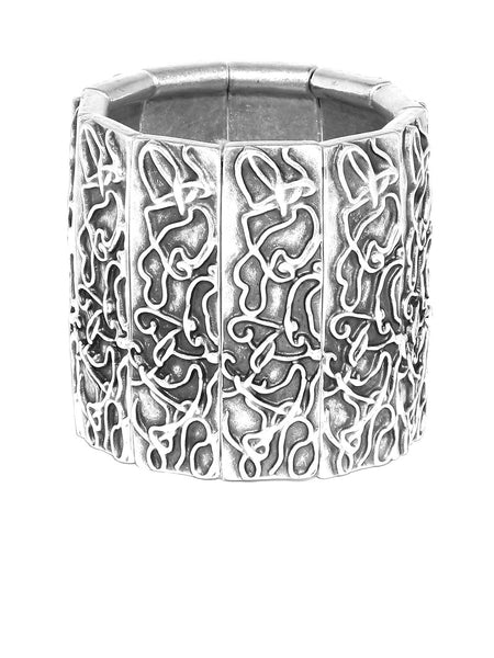 Oxidised Silver Plated Statement Cuff Bracelet