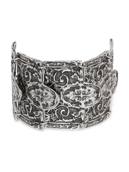 Oxidised Silver Plated Vintage Cuff Bracelet