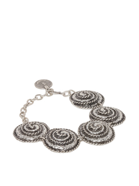 Silver Plated Engraved Circles Bracelet