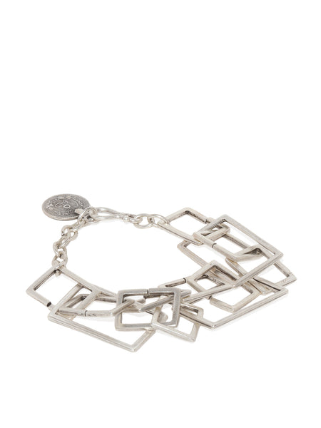 Silver Plated Geometric Linked Bracelet