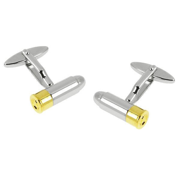 Silver and Gold Bullet Cufflinks - Thingalicious
