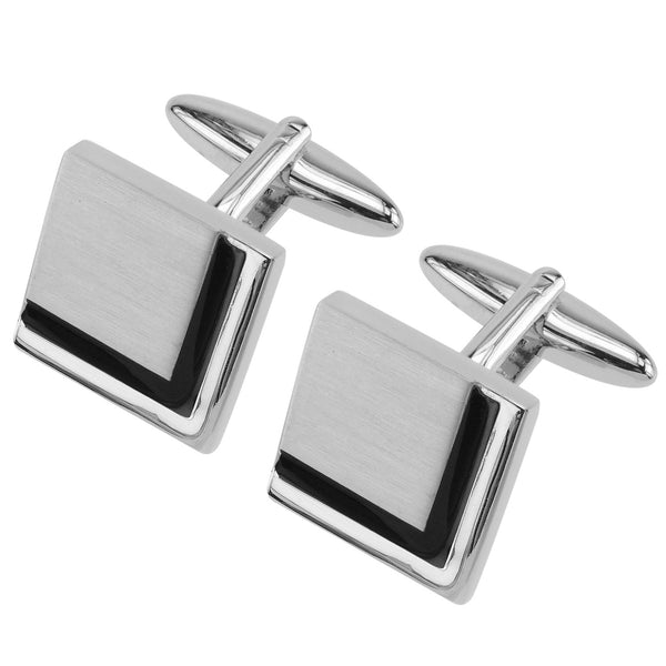 Black Edge Rhodium Cufflinks - Thingalicious
