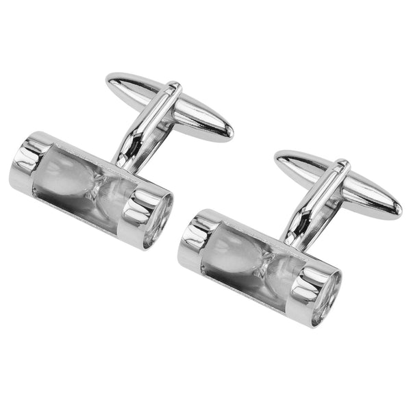 White Hourglass Cufflinks - Thingalicious
