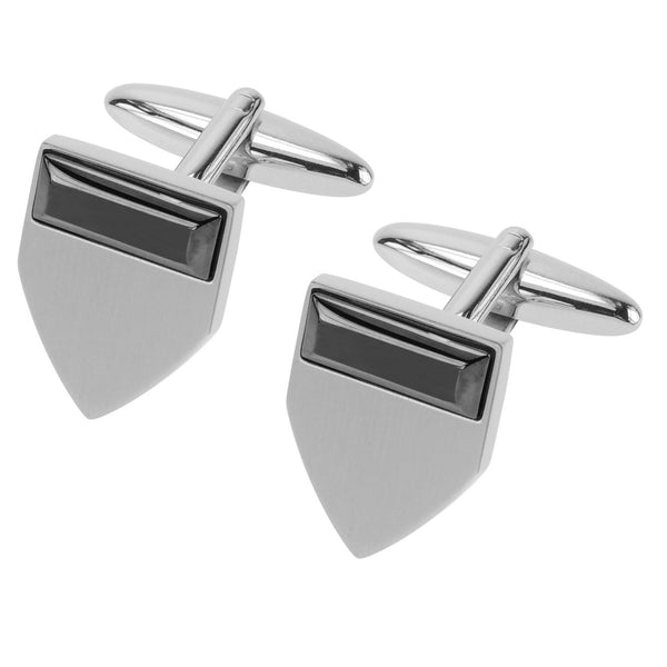 Two Tone Shield Design Metal Cufflinks - Thingalicious
