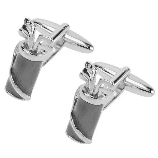 Black Enamel Golf Bag Cufflinks - Thingalicious
