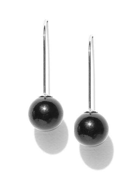 Black Circular Needle Earrings