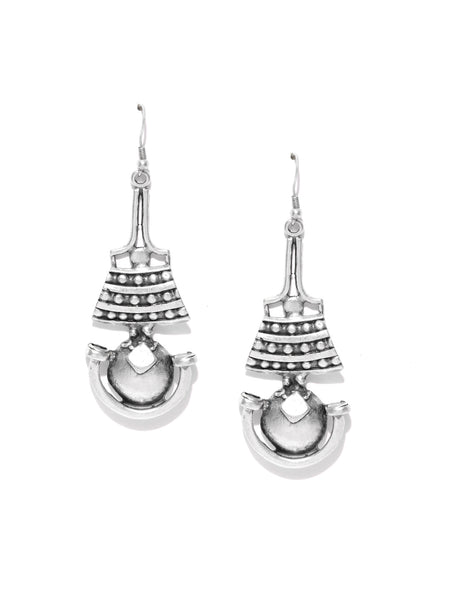 Antique Silver Plated Classic Handcrafted Drop Earrings