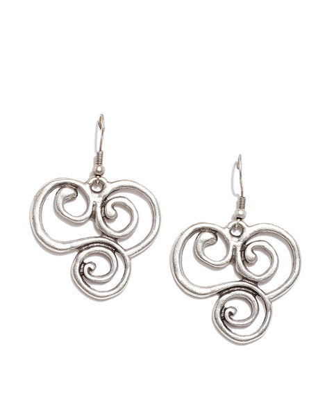 Silver Plated Contemporary Drop Earrings