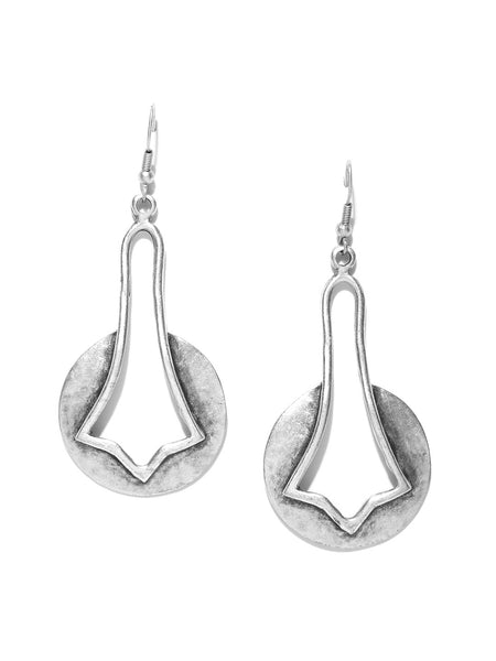 Antique Silver Contemporary Handcrafted Drop Earrings