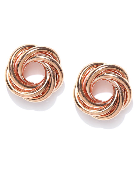 Twisted Glory Rose Gold Plated Earrings