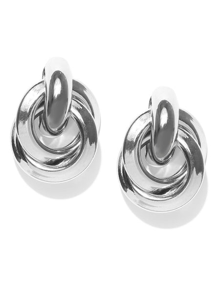 Classic Rhodium Plated Knotted Earrings