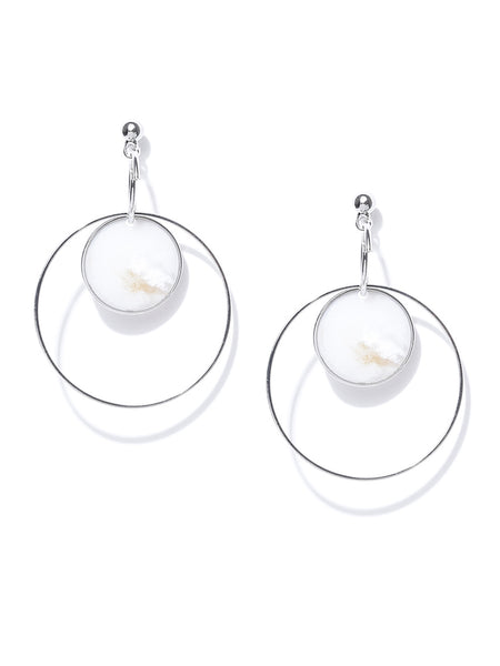 Classic Rhodium Plated Drop Earrings