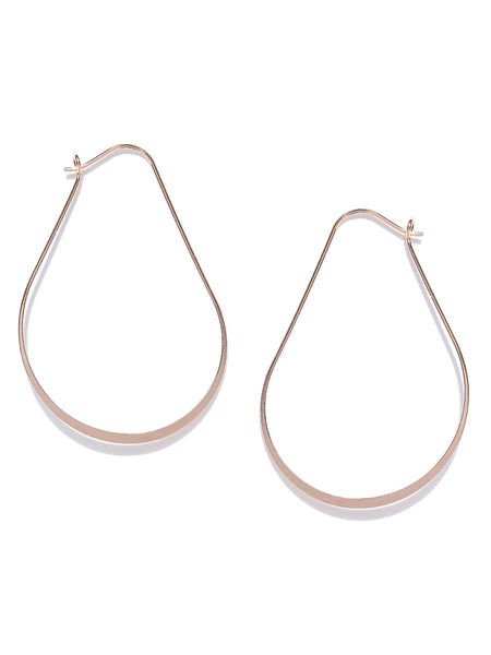 Minimalist Oversized Oval Rose Gold Plated Hoop Baali