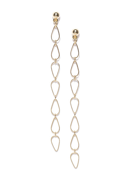 Classic Gold Plated Assymetrical Link Earrings