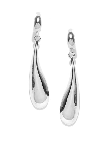 Classic Bold Rhodium Plated Earrings