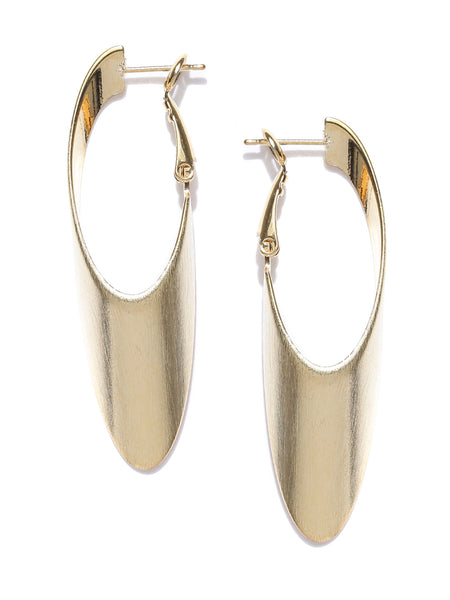 Twisted Matt and Glossy Gold Plated Hoop Earrings