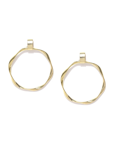 Classic Hammered Gold Plated Hoop Earrings