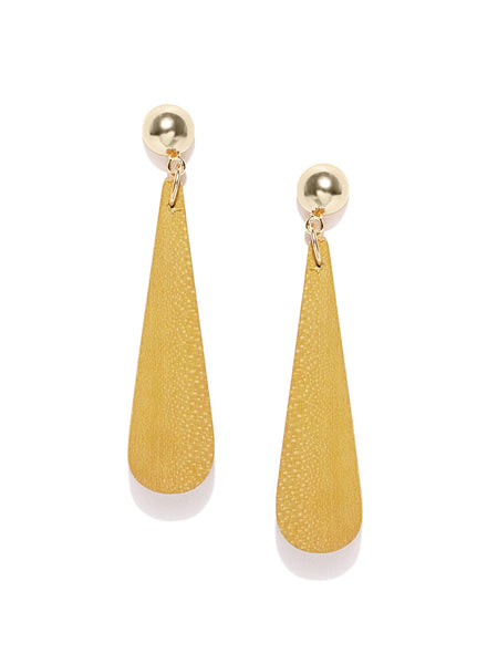 Natural Wood Gold Plated Earrings