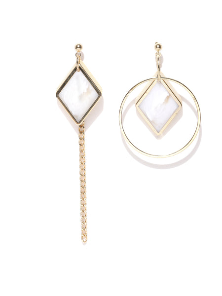 Asymmetrical Gold Plated Earrings