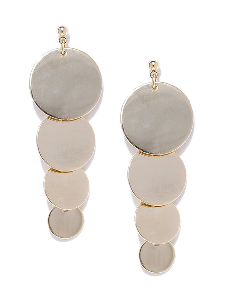 Glossy Disc Gold Plated Earrings