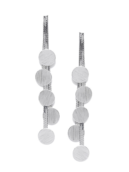 Classic Statenent Contemporary Rhodium Plated Earrings