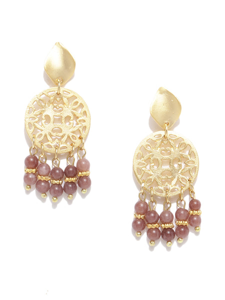 Filigree Maroon Quartz Earrings