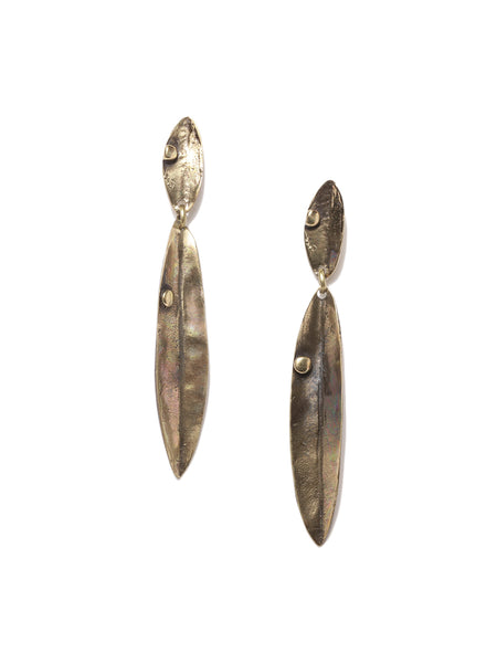 Antique Bronze Leaf Earrings