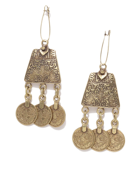 Antique Bronze Coin Earrings