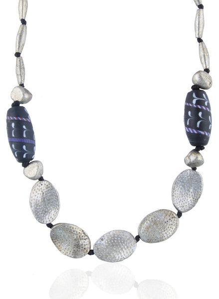 Aluminium & Glass Bead Necklace - Thingalicious
 - 1