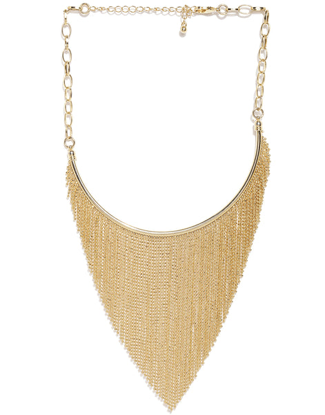 Gold Plated Tassel Statement Princess Necklace