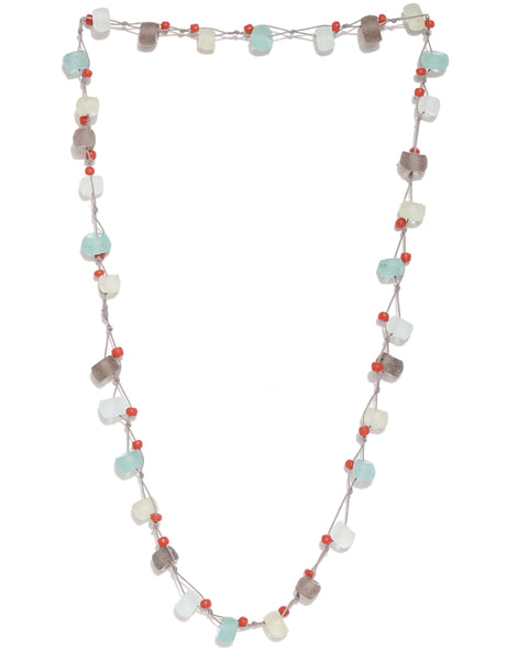 Glass Beads Multicolour Long Necklace