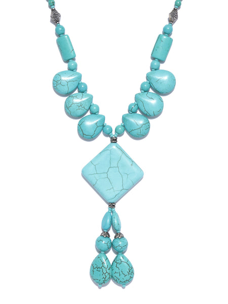 Blue Turquoise Stone Handcrafted Necklace