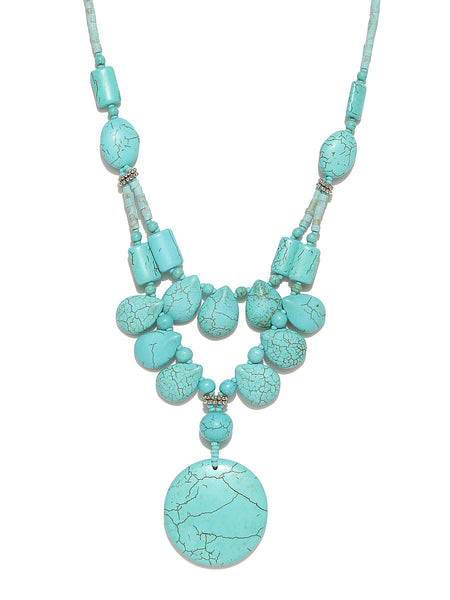 Blue Turquoise Stone Handcrafted Necklace