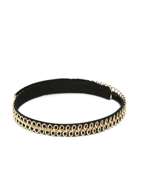 Black Gold-Plated Choker Necklace