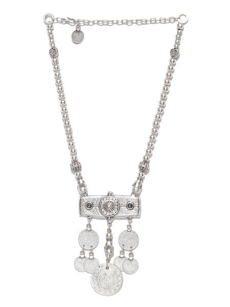 Silver Plated Square Taveez Necklace