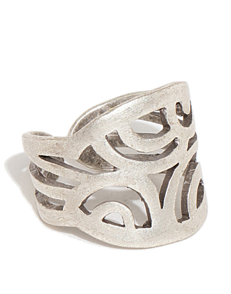 Silver Plated Swirl Statement Ring