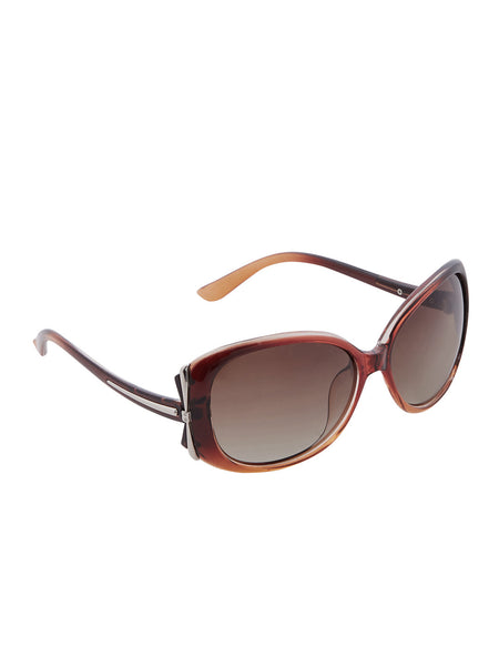 Brown Acetate Wraparound Sunglasses in PC - Thingalicious
 - 1