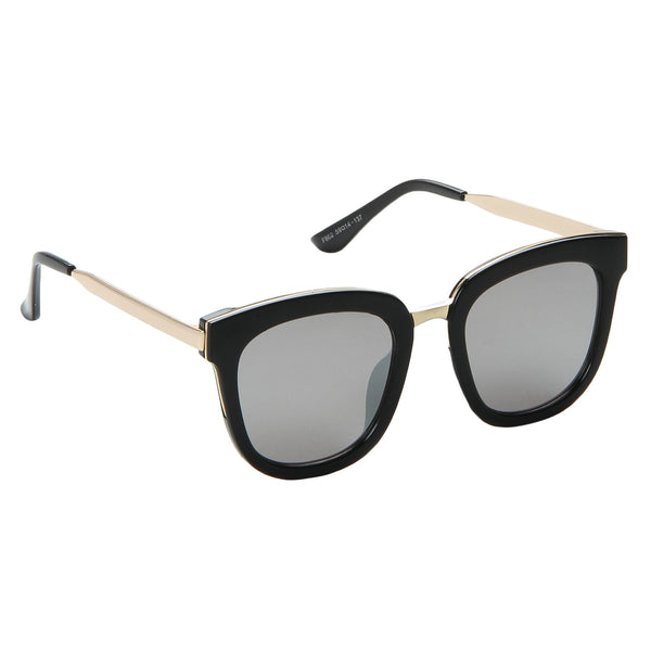 Bold Black Full Rim Reflector Sunglasses